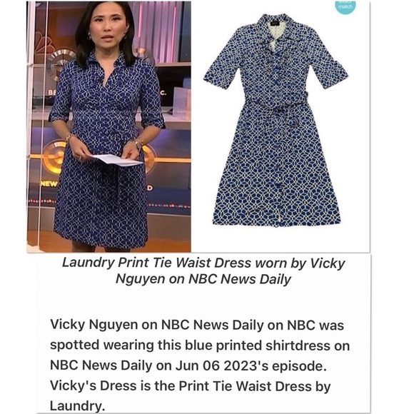 Laundry by Shelli Segal blue multi lattice print 3/4 quarter sleeve shirt dress - Picture 13 of 14